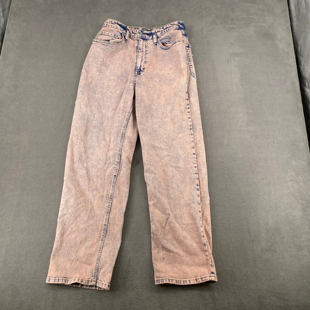 Wild Fable 90s Relaxed Straight Jeans Pink Acid Wash Blue Denim High Rise 8